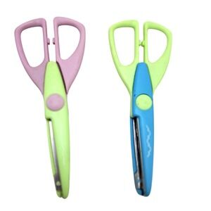 Vintage Decorative Edge Craft Scissors Set Pastel Scrapbooking Zig Zag